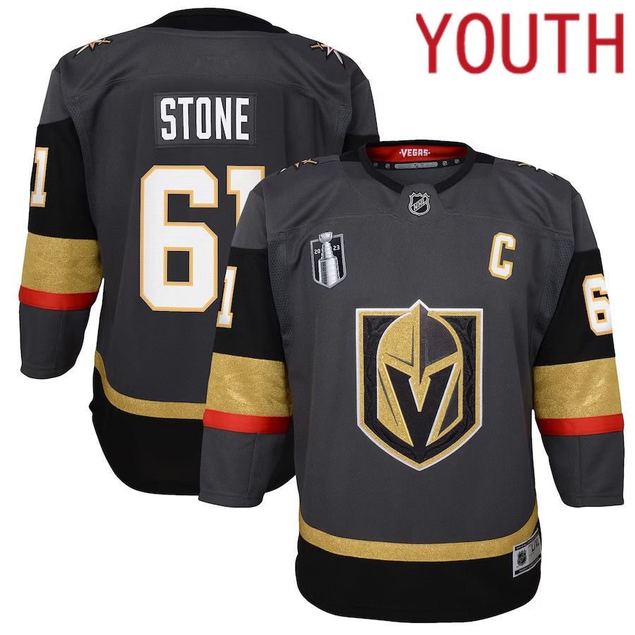 Youth Vegas Golden Knights #61 Mark Stone Black 2023 Stanley Cup Final Alternate Premier Player NHL Jersey->women nhl jersey->Women Jersey